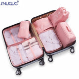 7pcs/set Luggage Organizer Bag Large Waterproof Travel Accessories Polyester Packing Cubes Organiser For Clothing Storage Bags