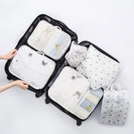 7pcs/set Luggage Organizer Bag Large Waterproof Travel Accessories Polyester Packing Cubes Organiser For Clothing Storage Bags