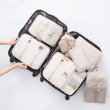 7pcs/set Luggage Organizer Bag Large Waterproof Travel Accessories Polyester Packing Cubes Organiser For Clothing Storage Bags